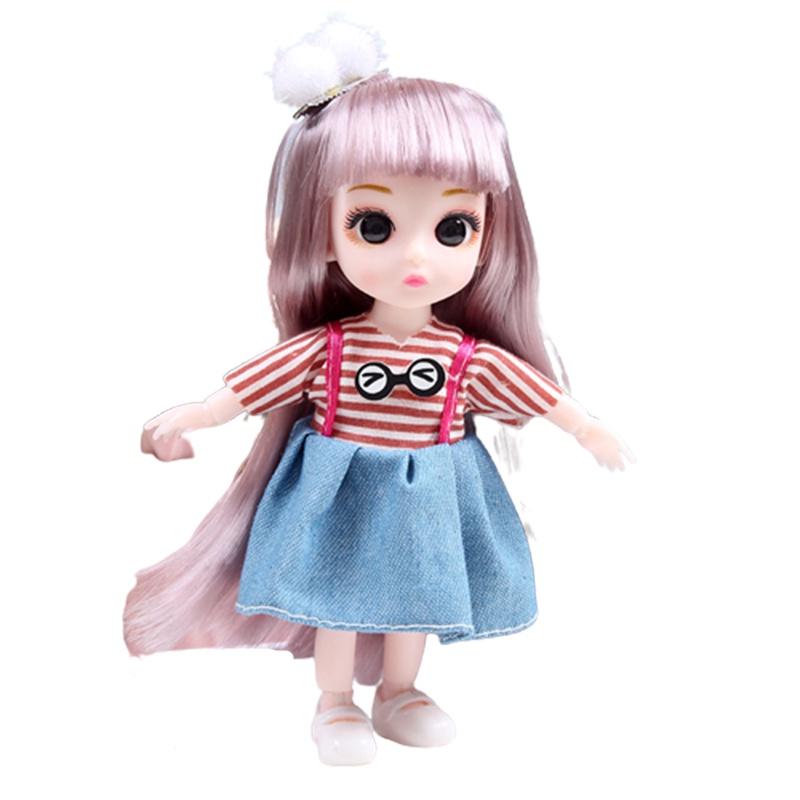 Cute 6.6in Bjd Princess Dolls With Movable Joints Mini Model Toy Kids Birthday Gift