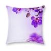 Colorful Orchid Printed Pattern Square Polyester Cushion Cover for Home Living Room Sofa Bedroom Decoration Pillowcase X