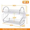 2/3 Tiers Stainless Steel Home Washing Kitchen Sink Dish Drainer Multifunction Dish Drying Rack Holder Basket