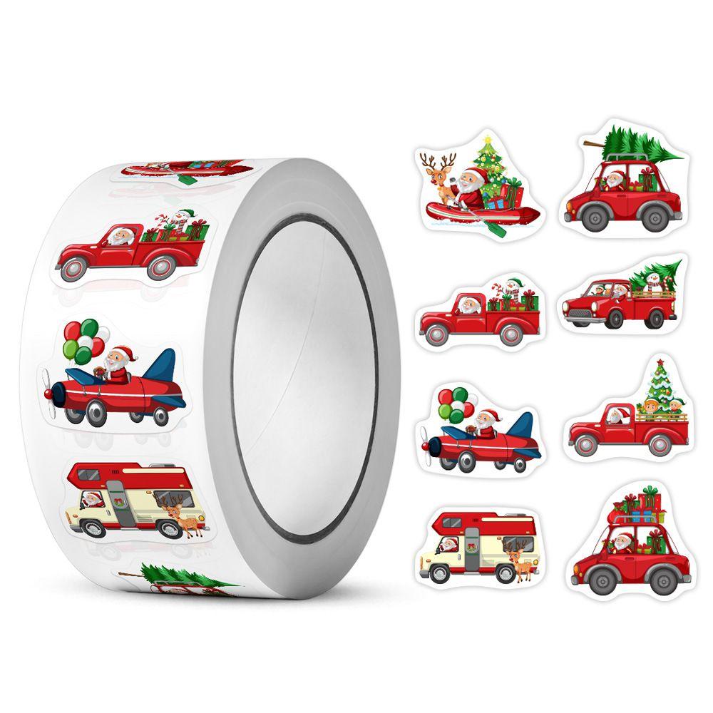 500pcs Merry Christmas Stickers Round Christmas Tags Stickers for Kids Gift Baking Package Envelope Stationery Decoration