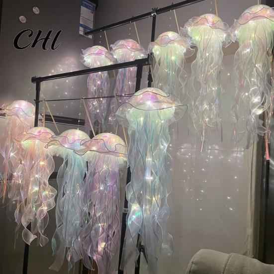 Lampe décorative Méduse LED Éclairage doux Lanternes à piles Décoration suspendue Cadeau de vacances pour fête Pendentif