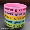 5pcs Never Give Up Luminous Rubber Bracelet Men Women Friendship Silicone Wristband Teens Motivational Sport Cuff Bangle Gifts
