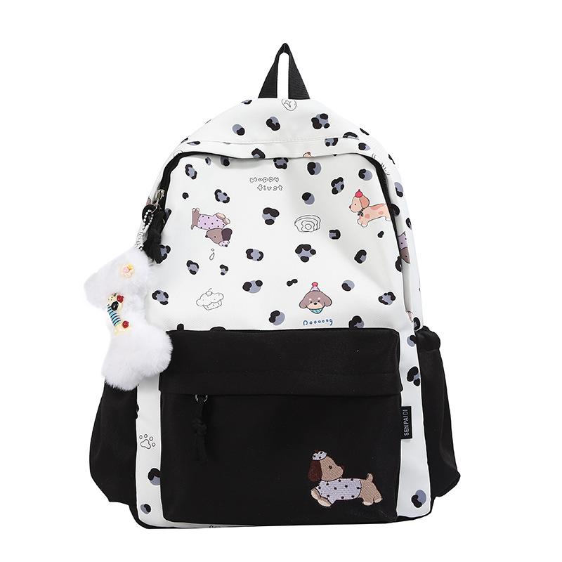 Schoolbag Korean new backpack female ins wind large capacity lightweight student schoolbag high value versatile contrasting color backpack