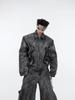 American Style Men's Distressed Washed Denim Jacket - Inverted Design, Loose, Casual, Versatile for Autumn & Winter