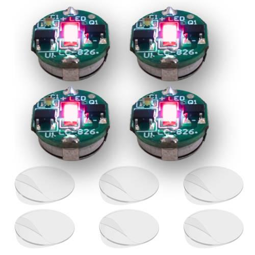 YOTSUBA+ LED Light Magnetic Switch Button Set of 4, Small, Ultra-Small, Wireless, Magnetic, for Lighting Parts, Plastic Models, Figures, Miniatures, D