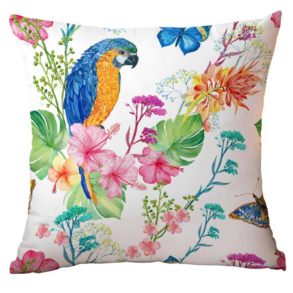 New Spring Plant Flower and Bird Print Pillowcase Home Sofa Cushion Pillowcase
