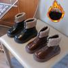 2025 Kids' Velvet-Lined Martin Boots: Warm, Soft-Sole, Front-Zip Lambswool Boots for Boys & Girls