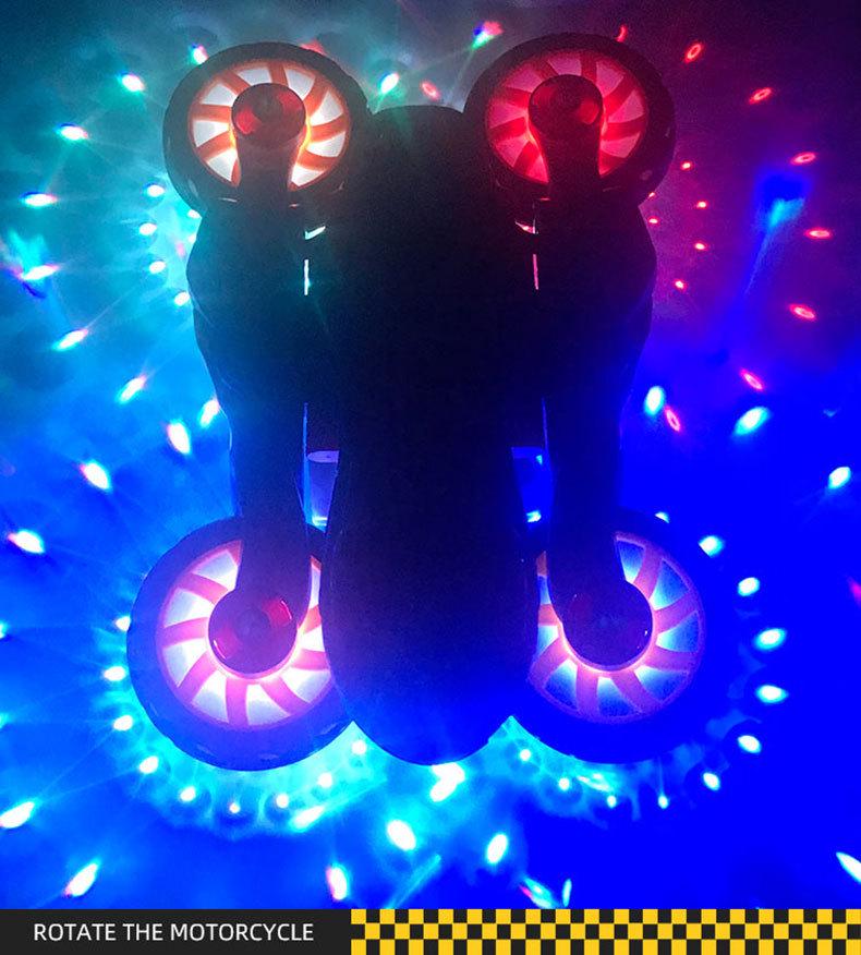 Transforming Motorcycle Toy for Toddlers 1-3: Cool Electric Rotating Bike with Music for Boys & Girls