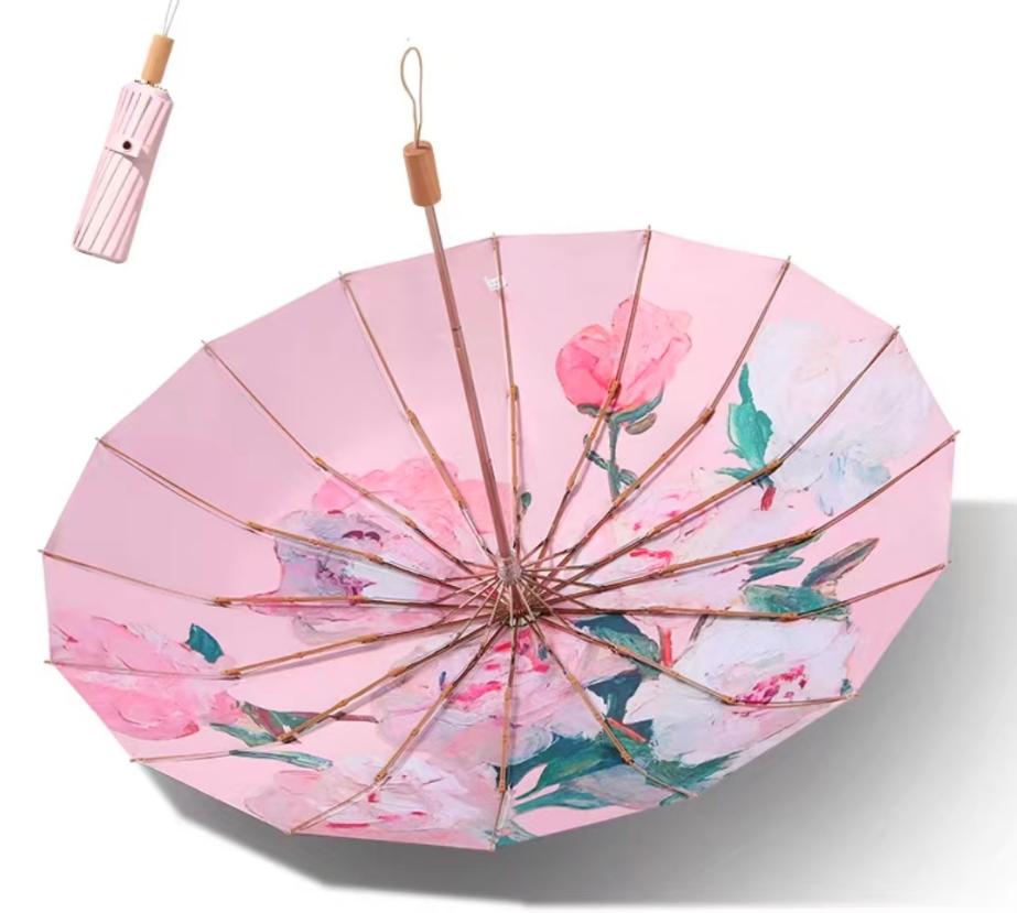 Umbrella for Women Parasol UPF50+ Sun Umbrella UV Protection Sunny and Rainy Umbrella Sunshade Fold Large Sunscreen Rain