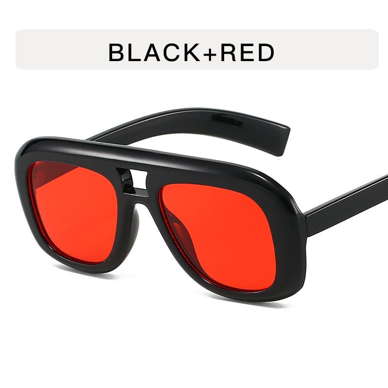New Fashion Simple Large Frame Double Bridge Designer Sunglasses UV400 Big Frame Multicolor Oversize PC Frame Sunglasses as pictures