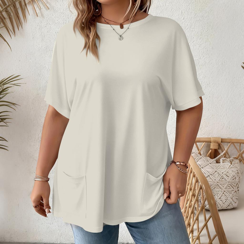 Women's Plus Size Fashion Casual Short-Sleeve T-Shirt With Round Neck