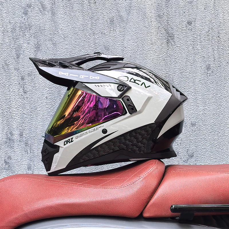 Unisex Motorcycle Rally Helmet with Single Visor for Road and Off-Road Long Distance Travel