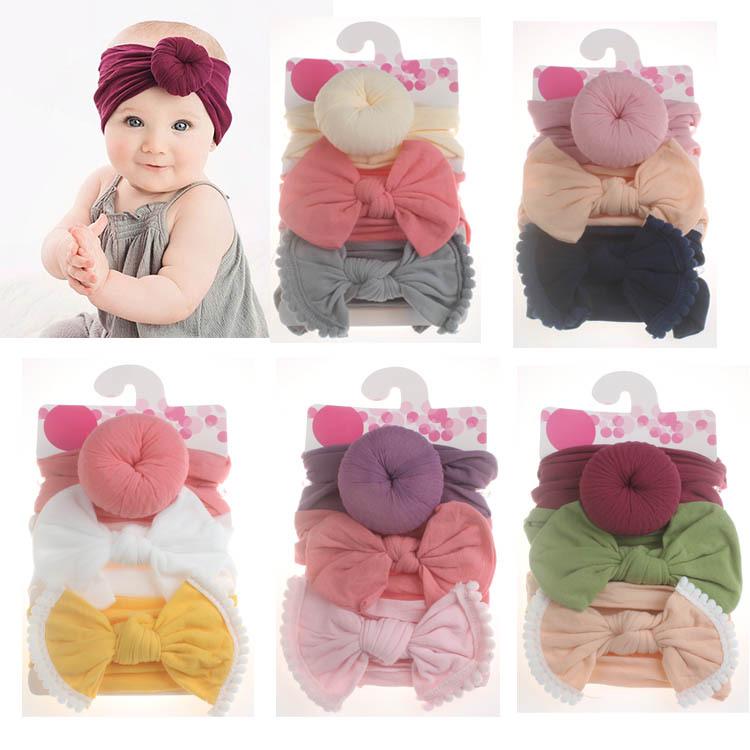 

Popular Soft Nylon Bow Headband Set for Kids
