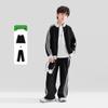 Trendy Boys' Waffle Knit Stand-Collar Sweatshirt Set
