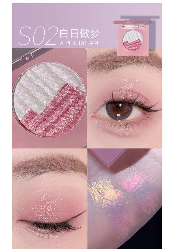 Aurora Iridescent Highlighter Powder Portable Eye Shadow Palette For Women Students