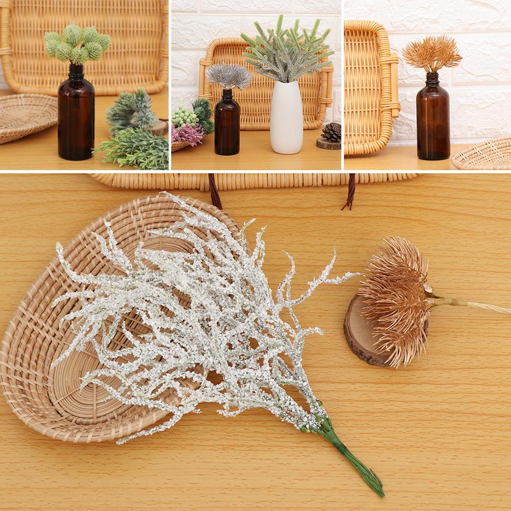 6PCS/Bundle Wedding Xmas Ornament Home Decor Pine Faux Grass Artificial Flowers Simulation Plants