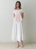 Liel Vale Lace Pintuck Skirt (White)
