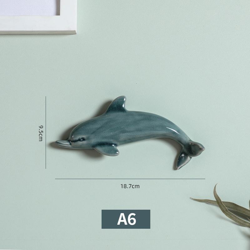 

1 шт. 3D керамические фрески в скандинавском стиле с дельфинами, настенные фоны, декор для ремесел, ресторана, гостиной, офиса, украшения