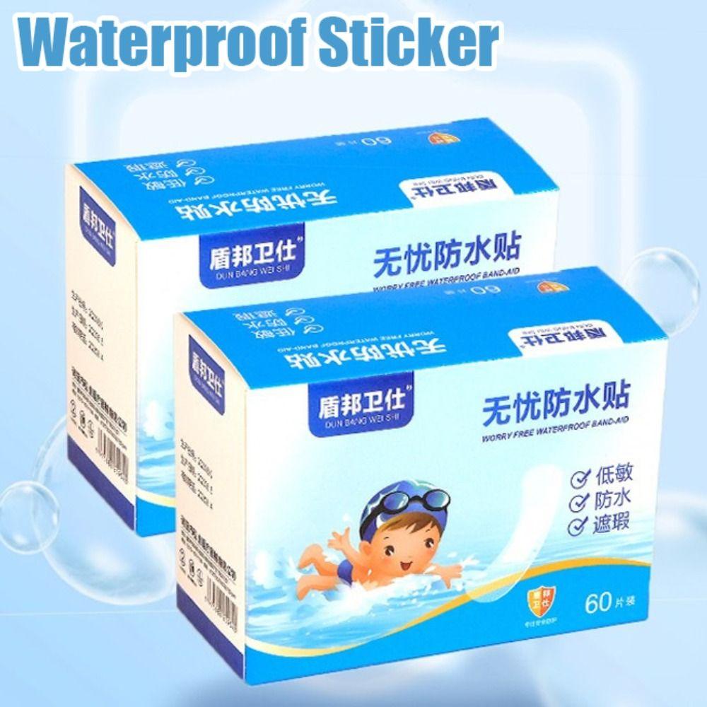 60Pcs Anti-friction Waterproof Sticker Transparent Foot Patch  for Children Bathing Swimming