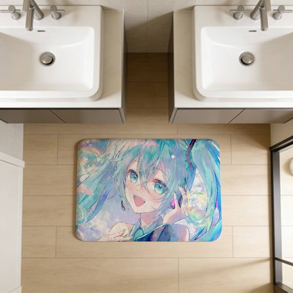 Music H-Hatsune Girl M-Mikues Room Mats Retro Multiple Choice Living Room Kitchen Rug Non-Slip Welcome Rug