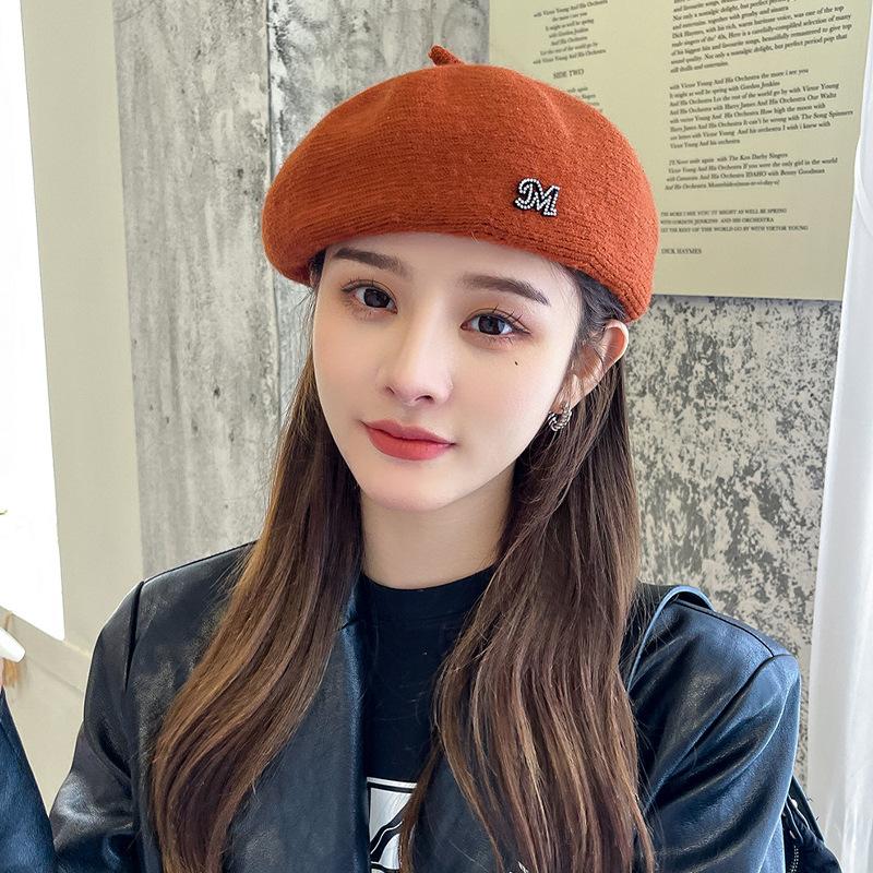 Hat women's autumn and winter fashion M standard beret fashion hat wool ins style versatile style college style hat
