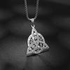 Vintage Rune Stainless Steel Pendant Adjustable Braided Leather Cord Necklace for Men Women Charm Amulet Jewelry Gift