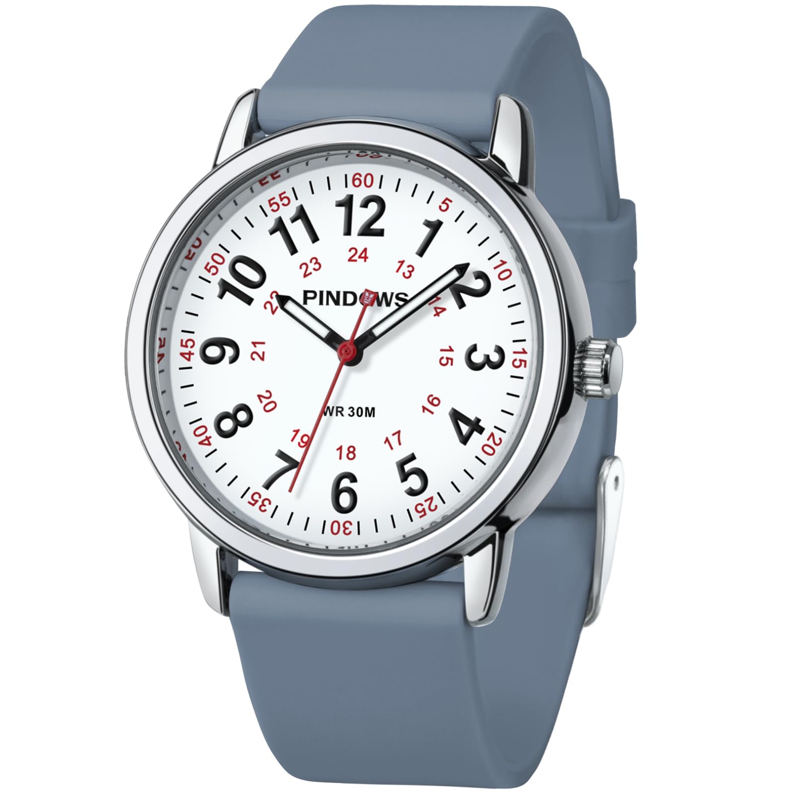 

PINDOWS Women s Watch, Unisex Analog Quartz Watch for Students, 30m Water Resistant, Military Time Display, Luminous Dial for Easy Visibility