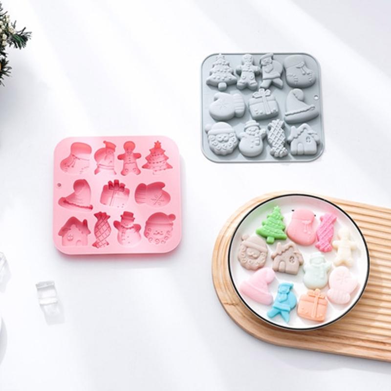 Christmas Theme Silicone Mold Cake Cupcake Chocolate Baking Fondant Mould
