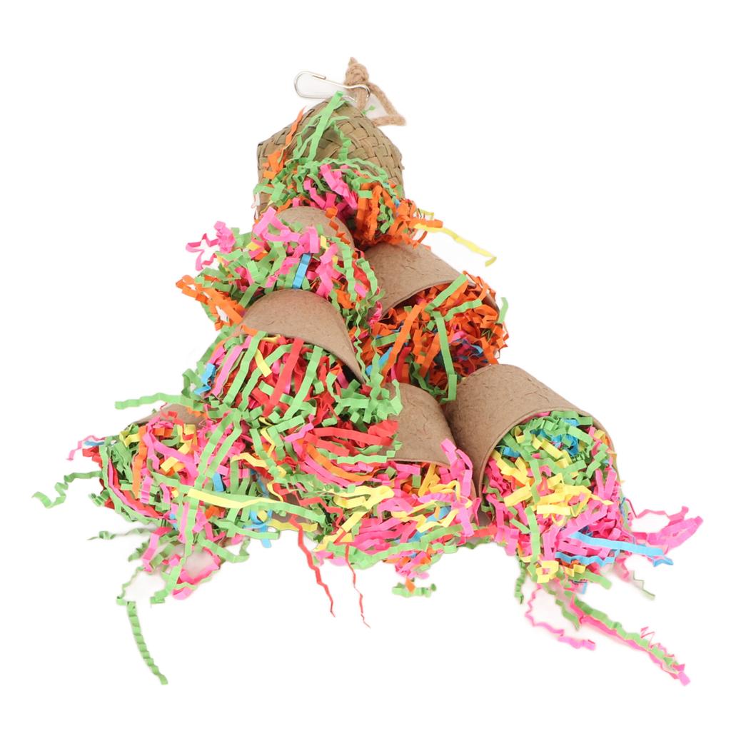 Bird Foraging Toys Palm Paper Cups Bright Colors Parrot Foraging Shredding Toy for Foraging Chewing