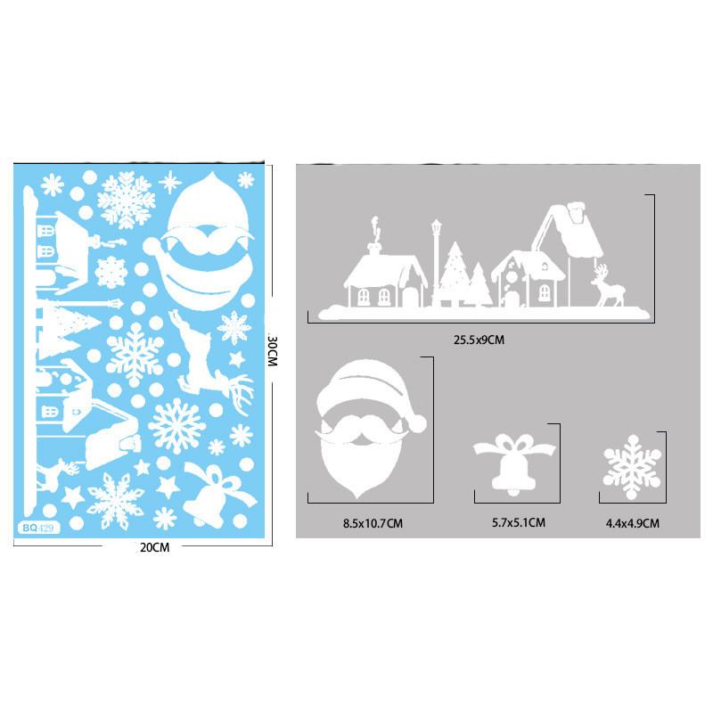 Weihnachtsspiegel-Aufkleber, Weihnachtsmann, Schneemann, Elch, Fensteraufkleber, Schneeflocke, Fensteraufkleber, Frohe Weihnachten, Frohes Neues Jahr 2025