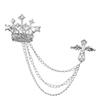 1Pcs Temperament Tassel Crystal Brooch Vintage Collar Jewelry  For Women Dress Mens Shirt Suit Set