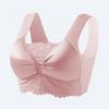 Seamless Lace Gathered Fixed Cup With Chest Pad No Underwire Vest Style Bra