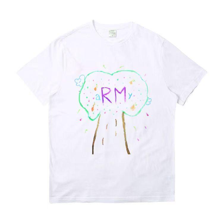 

BTS Same graffiti Concert T shirt Kpop Fashion Printed summer T XL белый