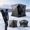 VEVOR Pop-Up Eisangelzelt für 3-4 Personen, 2,28x2,28x1,95 m, tragbarer Unterschlupf, für Winterfischen, 5,39 m² Fläche, 300D Oxford-Gewebe, Naben-Stil Hütte