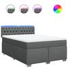 Maison Exclusive - Sommier à lattes de lit avec matelas Gris foncé 140x190cm Tissu