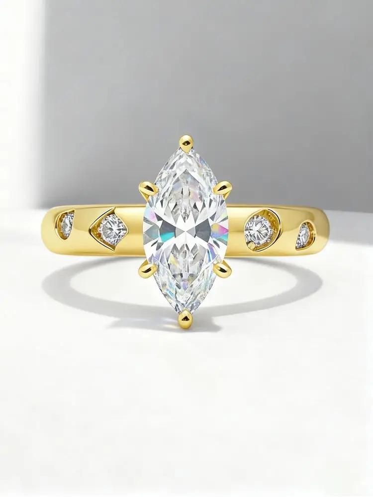 925 Sterling Silver Fashionable Luxury Elegant Marquise Zircon Ring for Women Anniversary Wedding High Quality Fine Jewelry