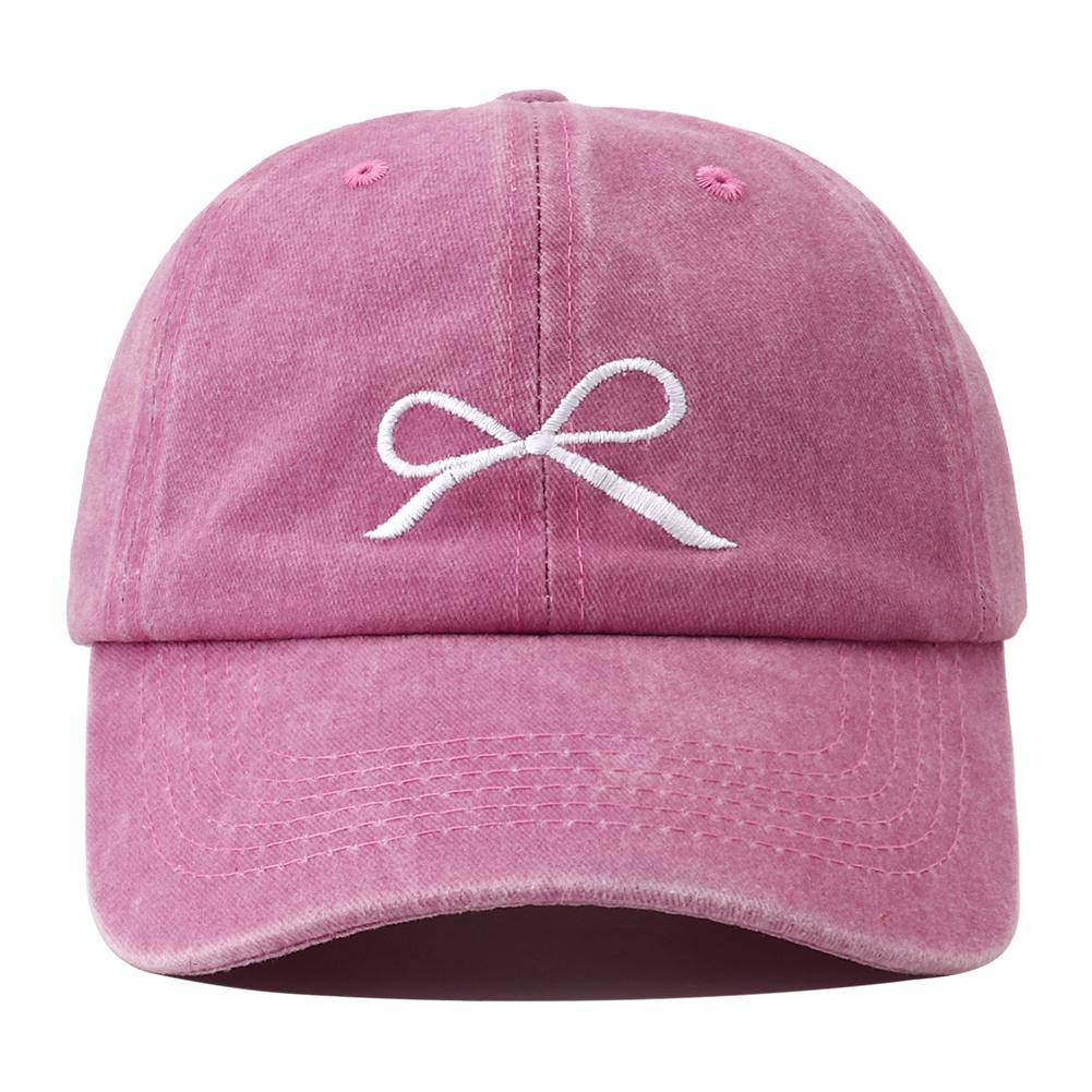 New Designer Korean Style Bowknot Embroidered Baseball Cap Snapback Hat Women Men Vintage Outdoor Streetwear Dad Hats Bone