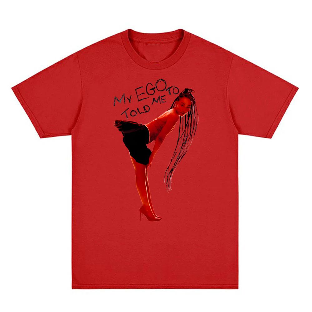 'MY EGO TOLD ME TO' FADED WHITE T-SHIRT 2025 NEW Leigh-Anne Pinnock 100% Cotton TOPS Vintage High Quality Summer Hip Hop Tshirt