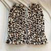 Leopard Print Winter Warm Leg Warmers Fashionable Versatile Personalized Harajuku Plush Leg Warmer Ruffle Baggy Foot Cover Socks