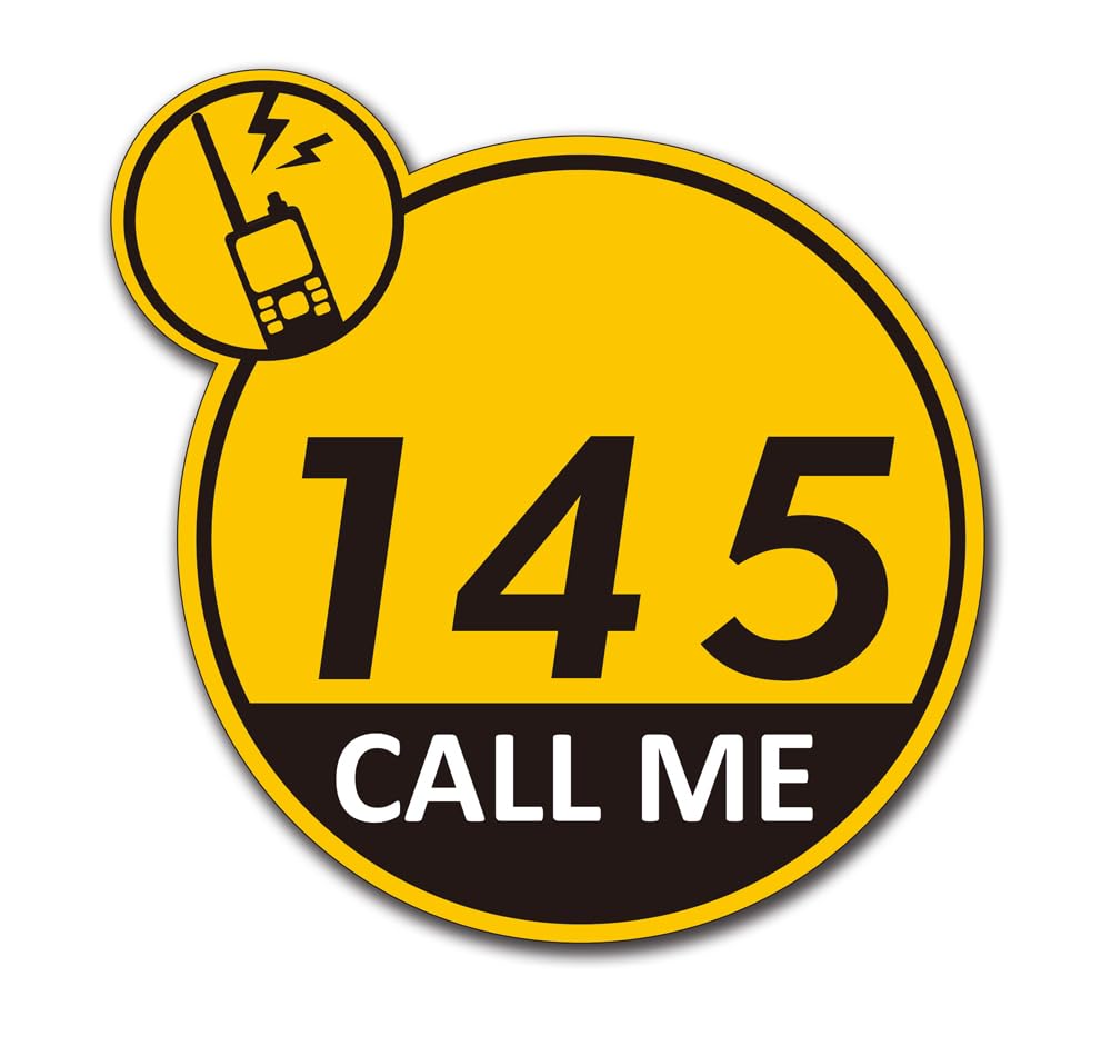 

Call Me RMS-009L 145MHz Car Magnet Sticker Coleme Amateur Radio Travel Operations Insight Engineering жёлтый