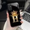 For Samsung M52 5G Case Galaxy M14 SM-M526B SM-M146B Phone Case ShockProof Fashion Initial Letter Hard Tempered Glass Back Cover