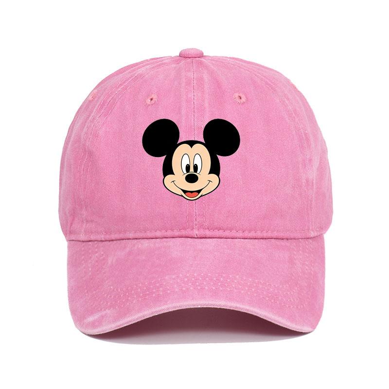 Retro Washed Mickey Mouse Print Baseball Cap Men Women Vintage Kpop Snapback Cap Adjustable Breathable Trucker Hat Sunscreen Hat
