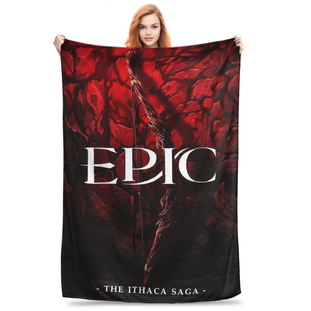 Epický muzikál Sága o Ithace Deka Přenosná fleecová deka na pohovku pro gaučové povlečení Kancelářské přehozy Přehoz Přešívaná deka