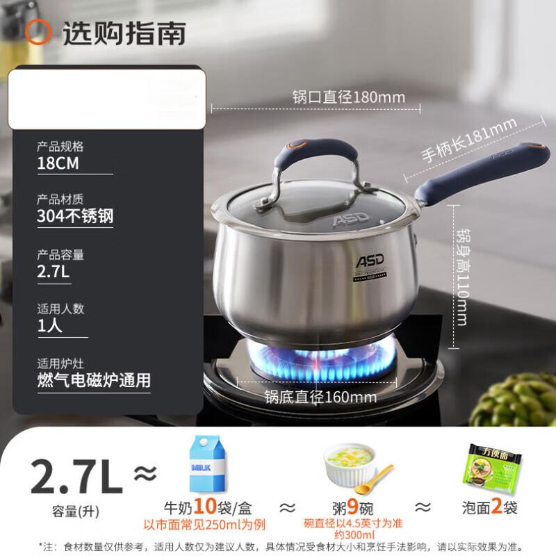 Aishida 304 Stainless Steel Saucepan