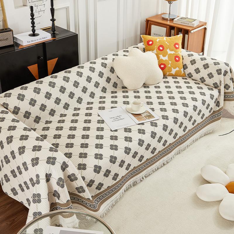 Waffle Sofa Cover Blanket Jacquard Non-slip Sofa Towel for Living Room Furniture Decor Tapestry Couch Cover Universal Sofa Towel