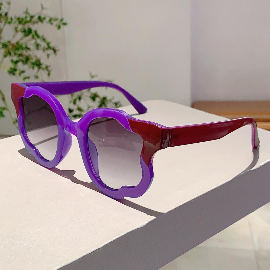 Candy Color Popular Ladies Shades Fashion Flower Decor Pink Sunglasses Ins Brand Design Beach Travel Sun Glasses