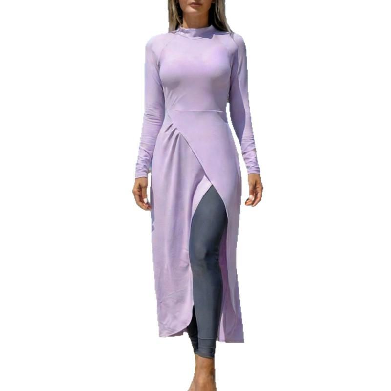 Swimsuit Women s Long-sleeved Trousers One-piece Skirt Conservative Split Suit M