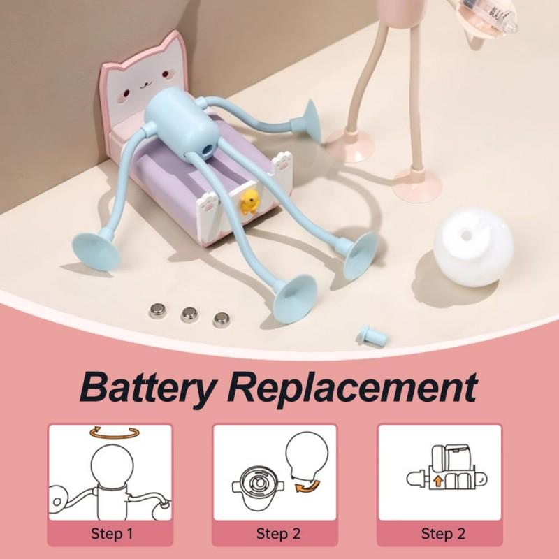 Changeable Shape Funny Sportsman Night Light Versatile Mini Lamp Button Battery Desk LampLed Small Night Light Decoration Vacuum Adsorption