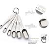 6Pcs Square Shaped Measuring Spoons Set Metal Teaspoon Kitchen Measuring Tool  for Dry or Liquid