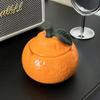New Creative Ceramic Orange with Lid Ashtray Cute Irregular Creative Orange Decorative Multi Functional Jar